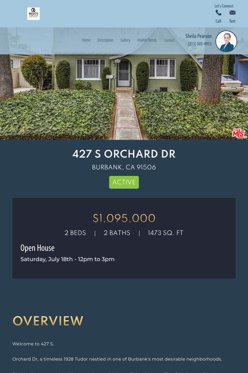 A neighborhood destination page embedded in an agent website