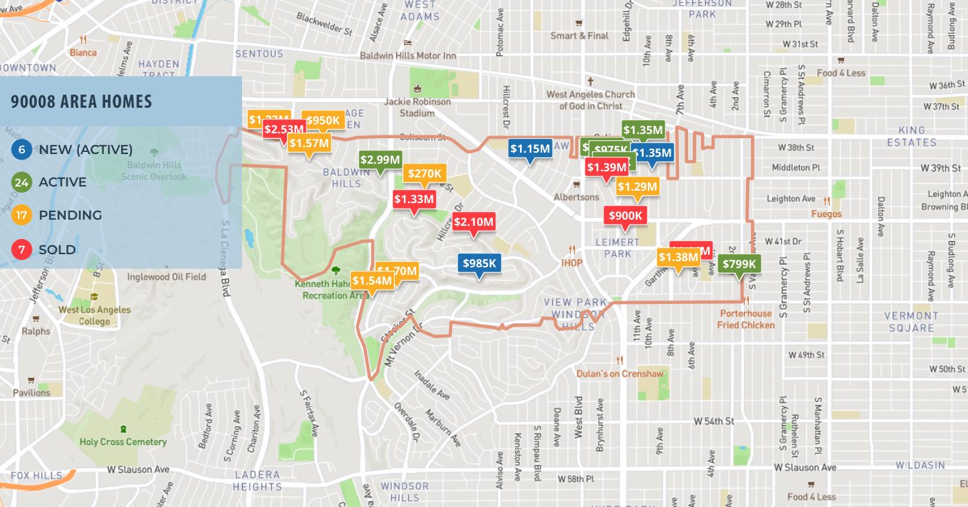 A market activity embed blending a map with a property display